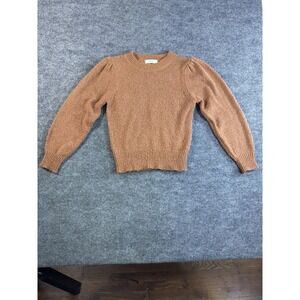 Molly‎ Green Brown Puff Shoulder Knit Pullover Sweater M Women